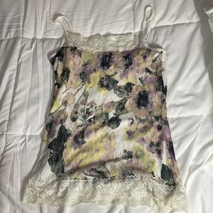 Lace Camisole with flower design and Satin inside.  Maurice’s Size Small.